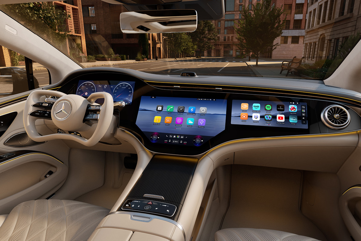 der neue EQS. Interieur. Modern hell, leuchtend.