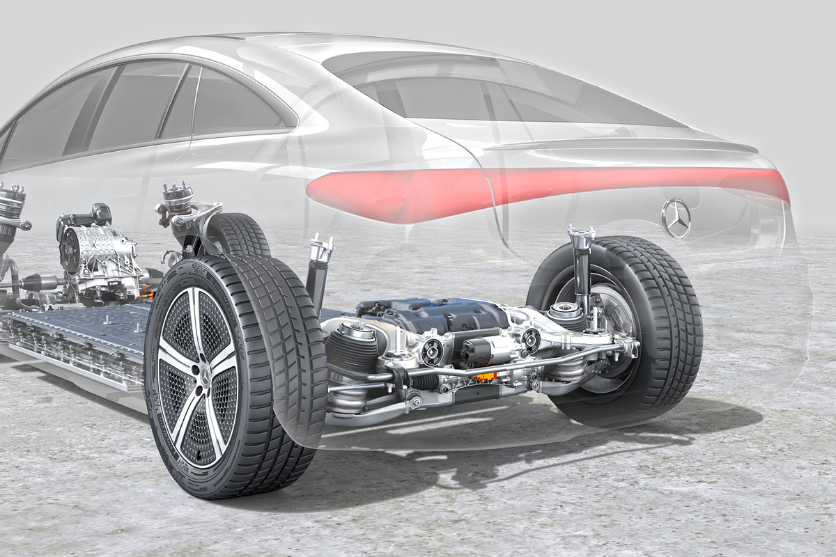 Durchsichtige Ansicht - EQS Heck.