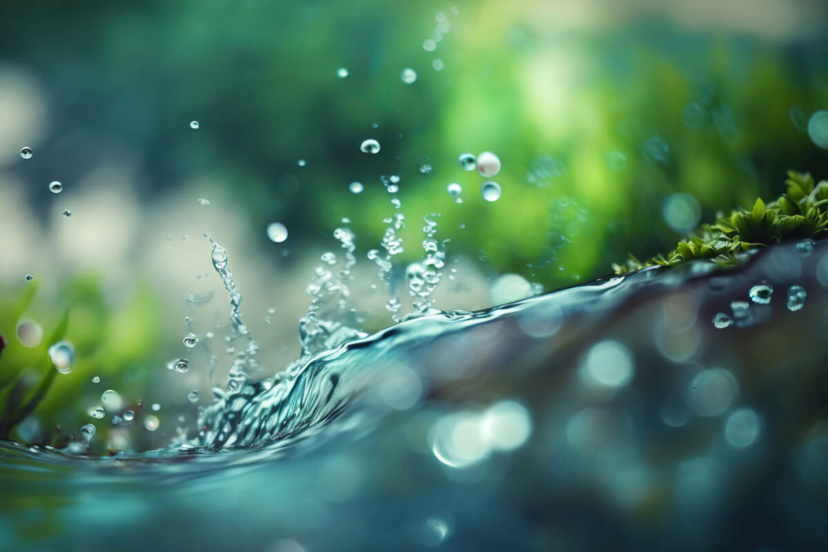 Wasserwelle im Grünen